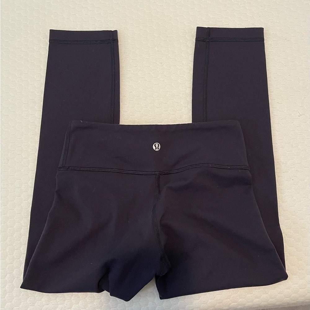 18. lululemon wunder under crop 21 inch navy blue